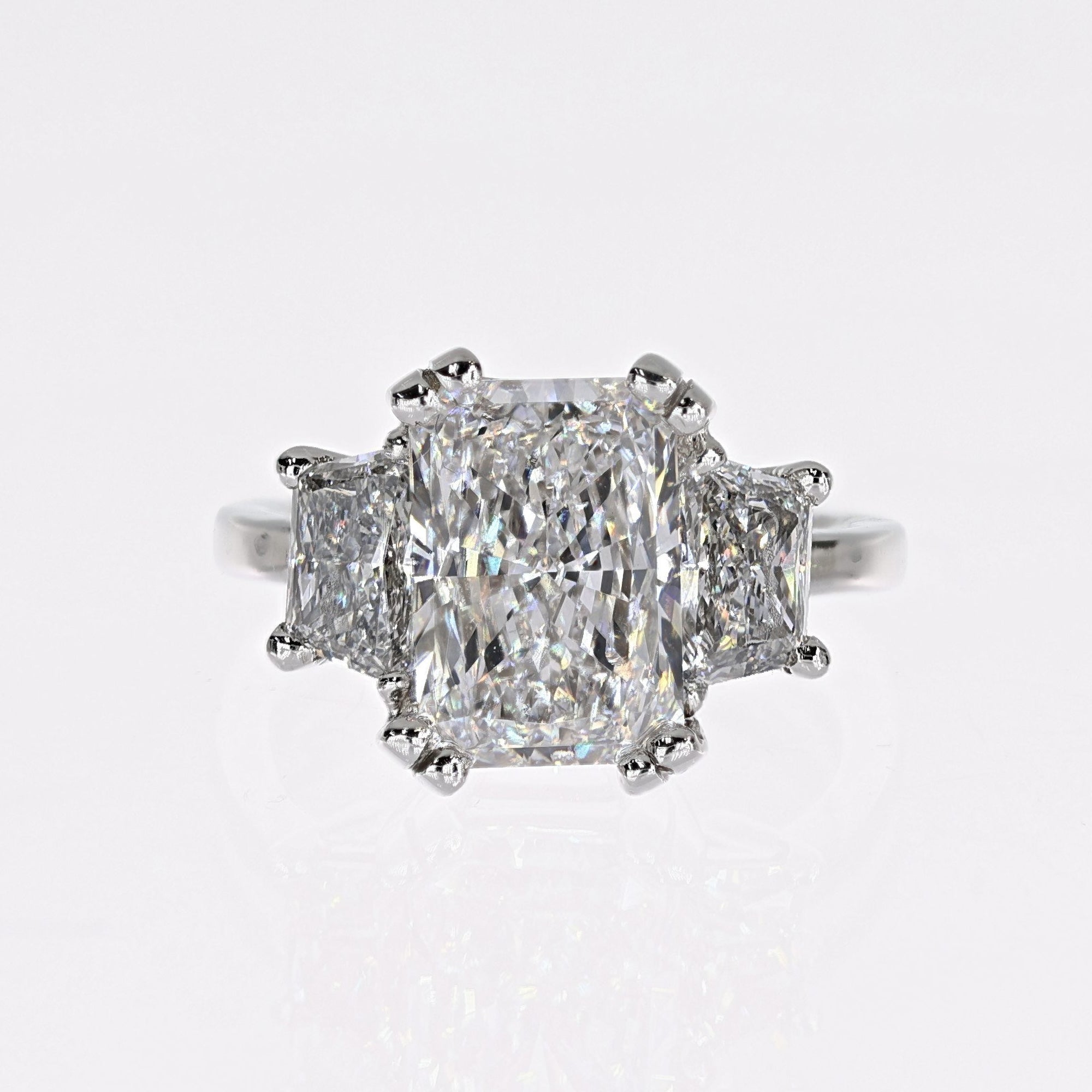 Platinum Radiant Lab-Created Diamond Ring 4.03ct F,VVS2
