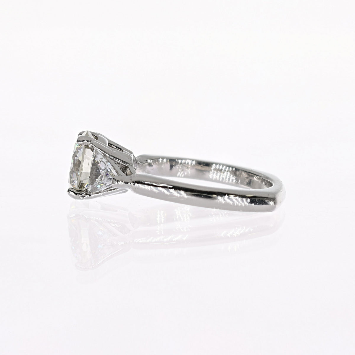 Palladium Round Lab-Created Diamond Ring 2.13ct J,VVS2