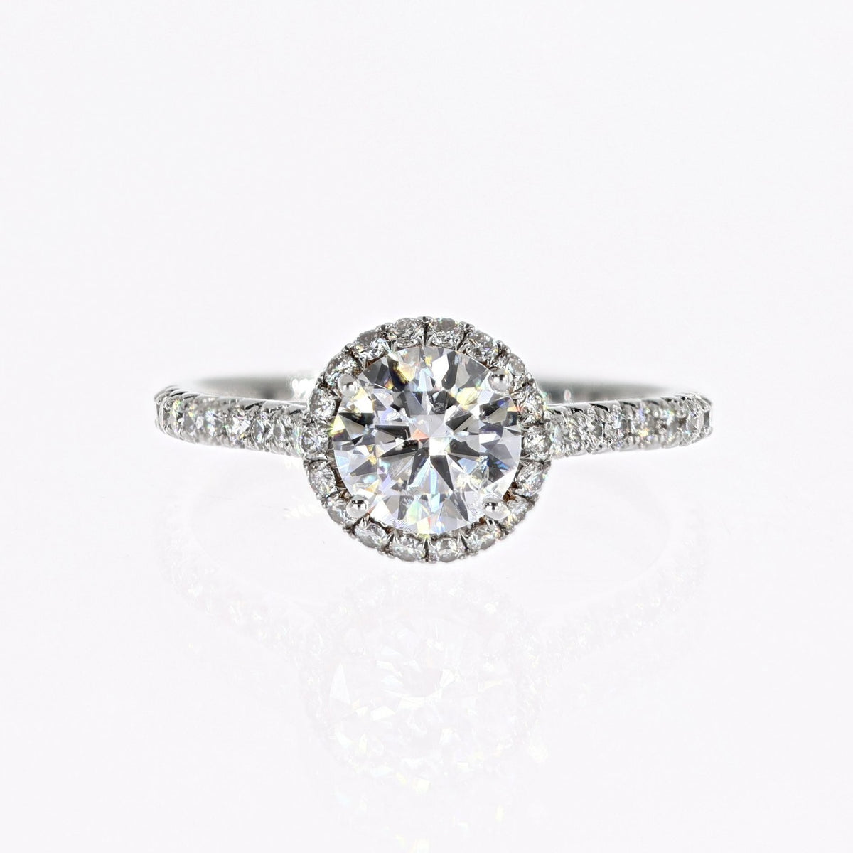 Platinum Round Round Lab-Created Diamond Ring 1.57ct F,SI1