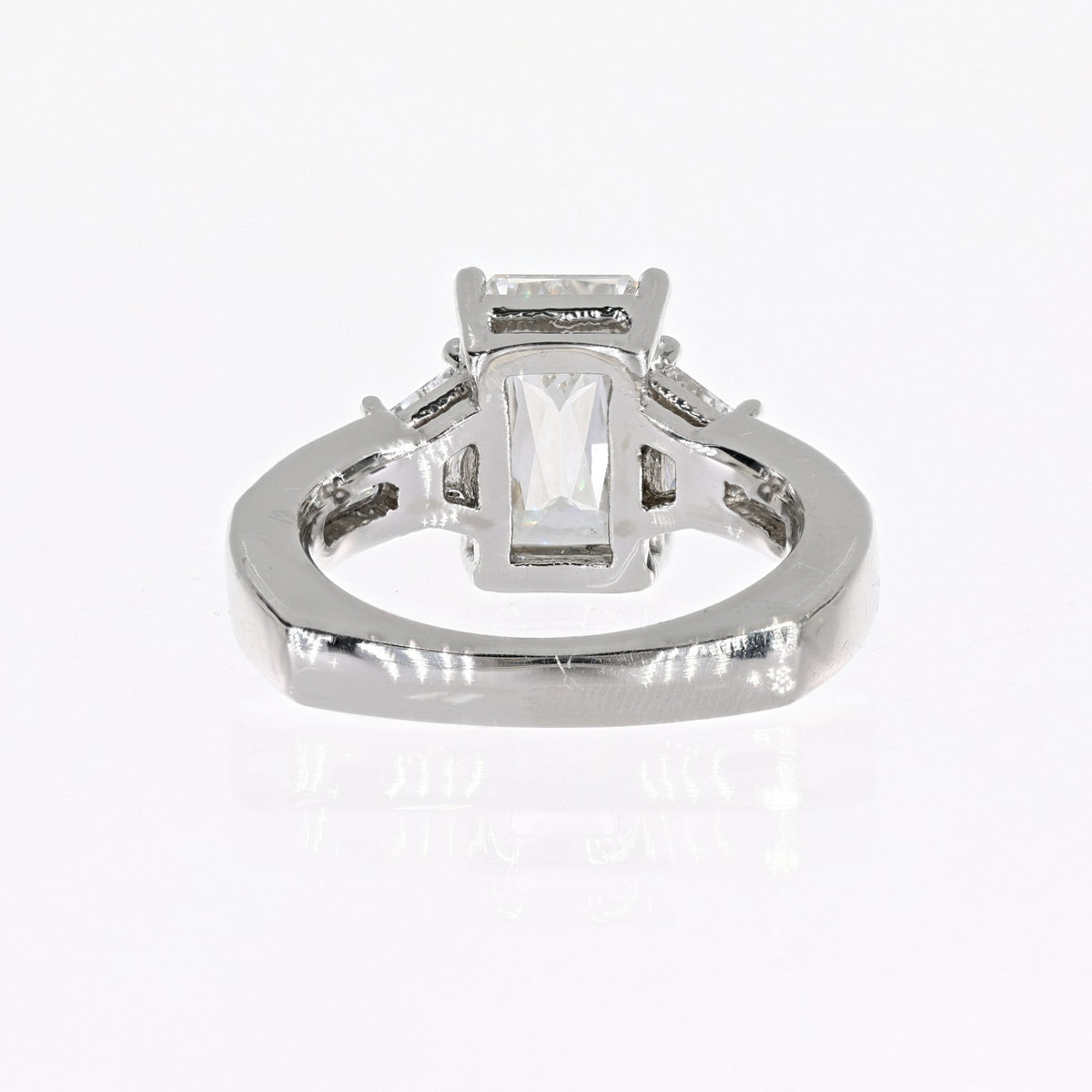 Platinum Emerald Lab-Created Diamond Ring 4.11ct F,VVS2