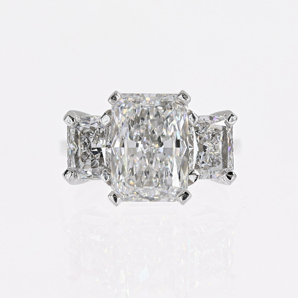 Platinum Radiant Lab-Created Diamond Ring (5.03ct F-G E,VS1)