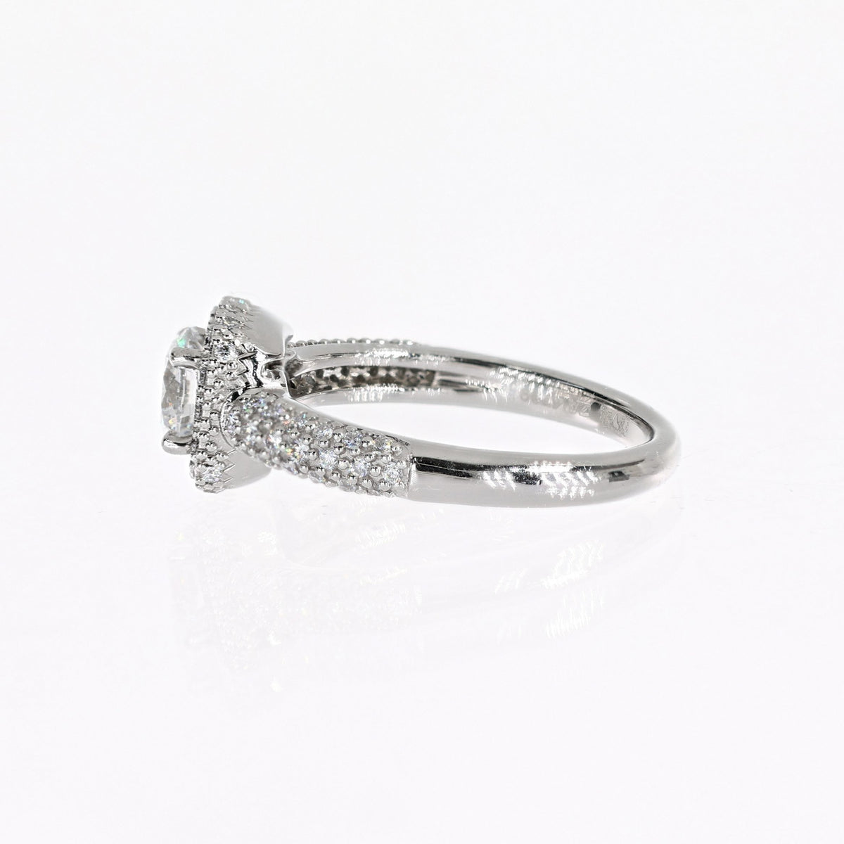 Platinum Round G-H,SI,Round Lab-Created Diamond Ring 0.77ct E,VS1