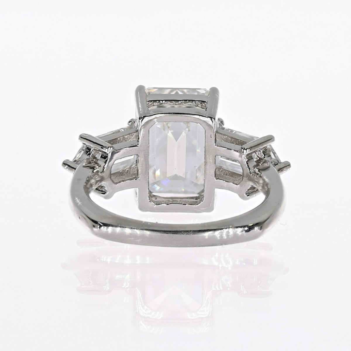 Platinum Emerald Lab-Created Diamond Ring 5.19ct F,VS1