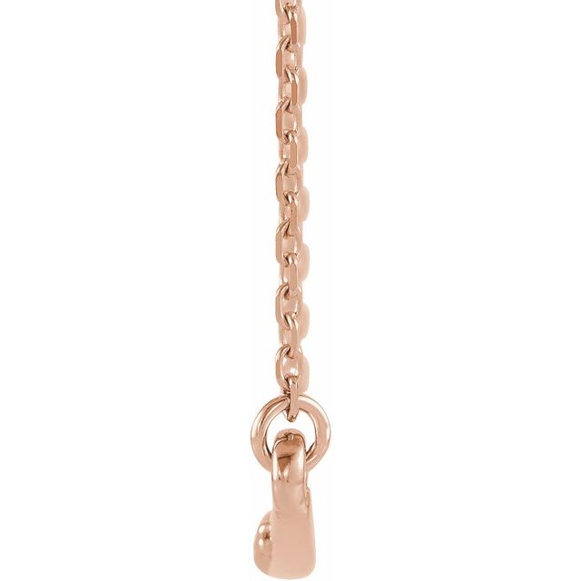 14K Rose .05 CTW Natural Diamond Curved Bar 16-18&quot; Necklace