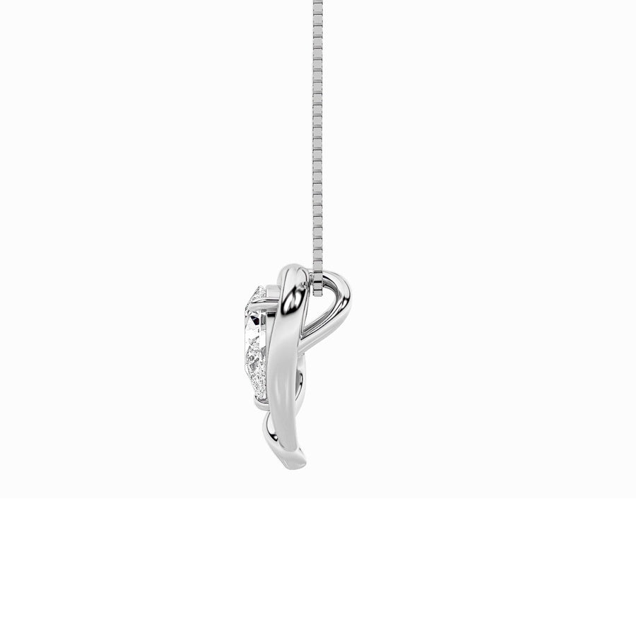 0.5Cttw Pear Shaped Lab Grown Diamond (F/VS) HeartPendant in 14K  White Gold