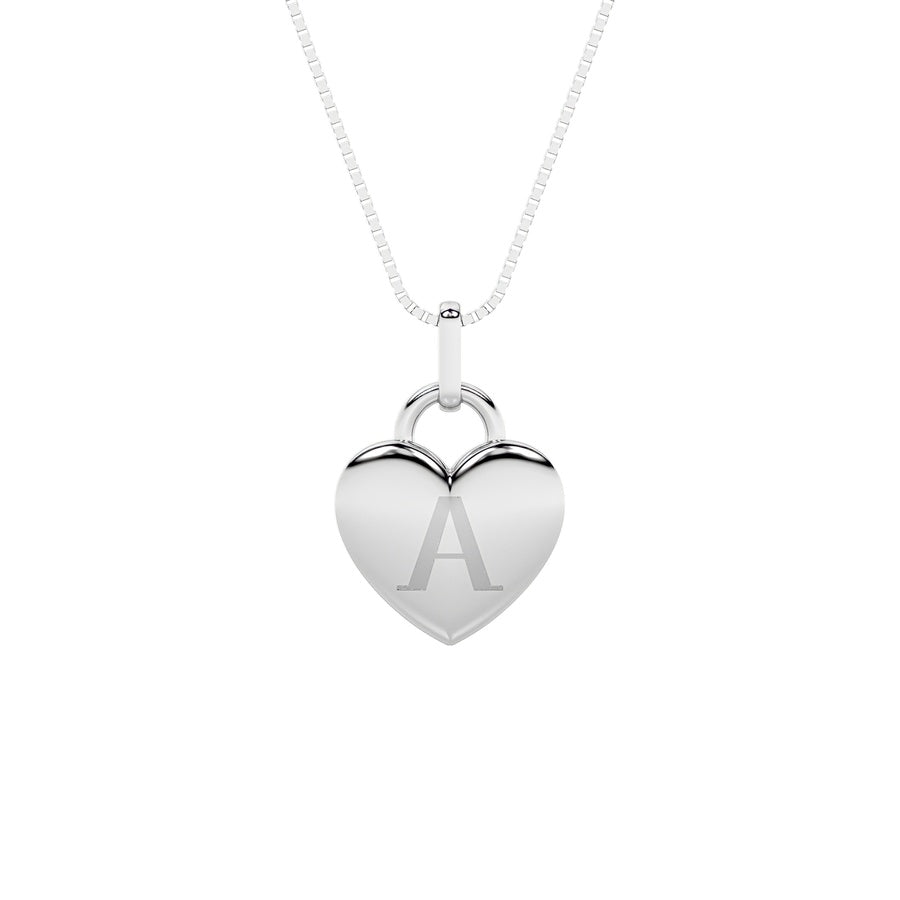 1Cttw Oval Shaped Lab Grown Diamond (F/VS) Heart Pendant in 14K  White Gold