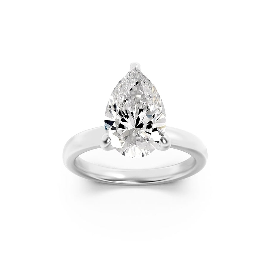 2Cttw Princess Shaped Lab Grown Diamond (F/VS) Hidden Halo Plain Shank Engagement Ring in 14K Gold