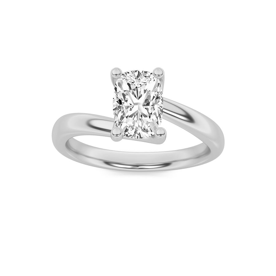 1.5Cttw Round Shaped Lab Grown Diamond (F/VS) Bypass Shank Engagement Ring in 14K Gold