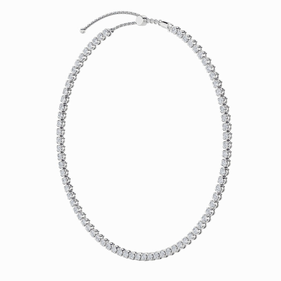 15Cttw Round Shaped Lab Grown Diamond (F/VS) BezelSet Tennis Necklace in 14K White Gold
