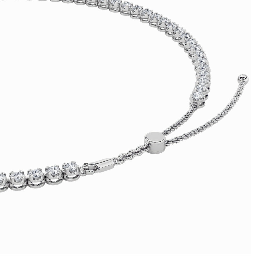 15Cttw Round Shaped Lab Grown Diamond (F/VS) BezelSet Tennis Necklace in 14K White Gold