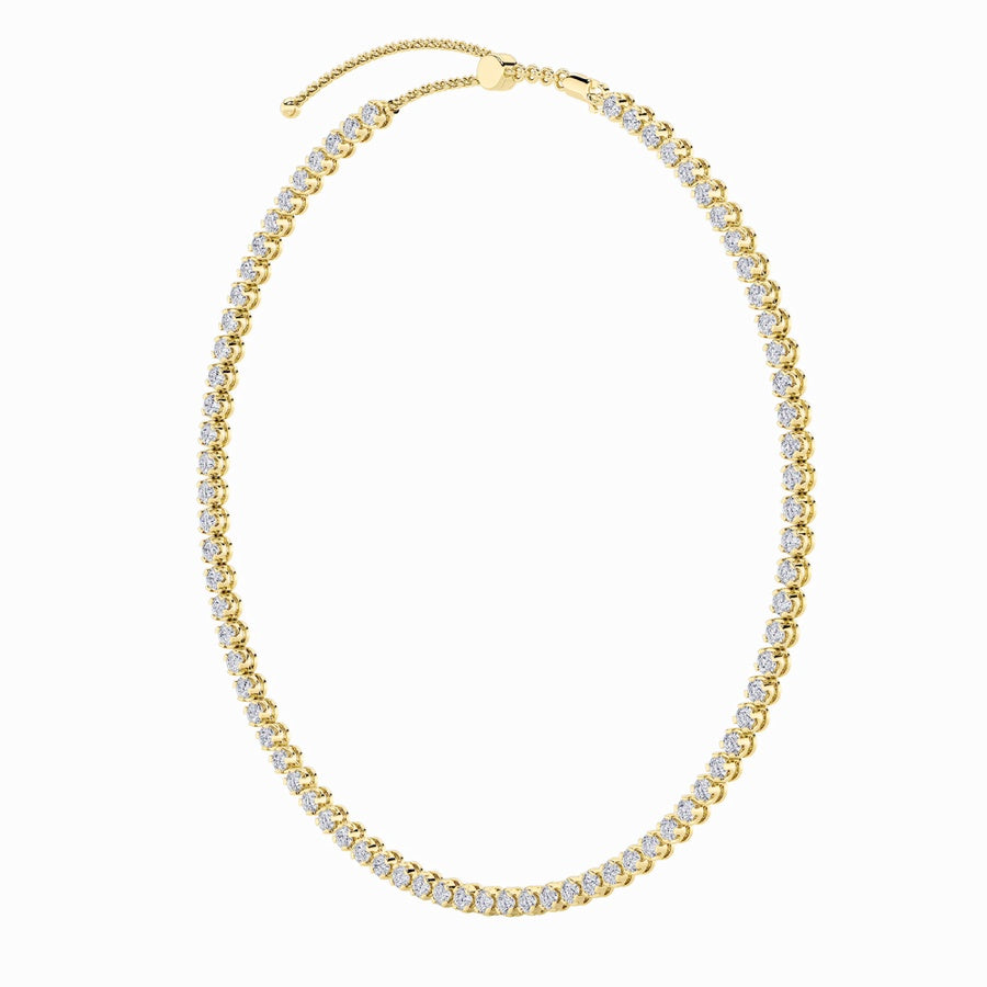 15Cttw Round Shaped Lab Grown Diamond (F/VS) BezelSet Tennis Necklace in 14K White Gold