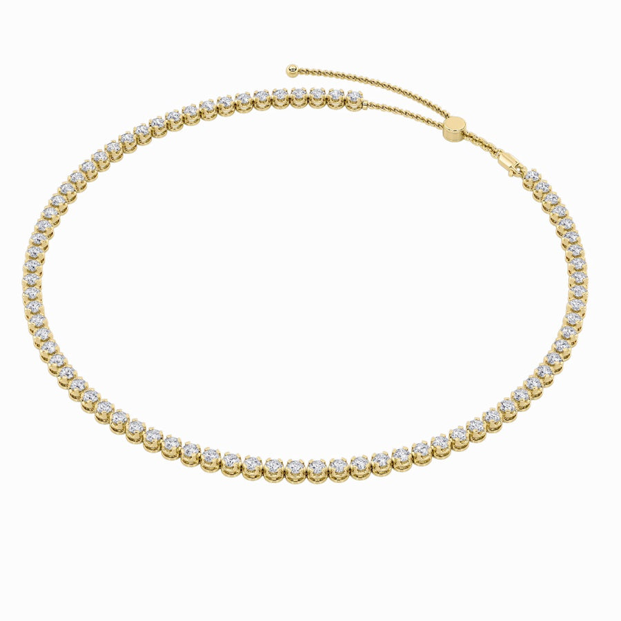 15Cttw Round Shaped Lab Grown Diamond (F/VS) BezelSet Tennis Necklace in 14K White Gold