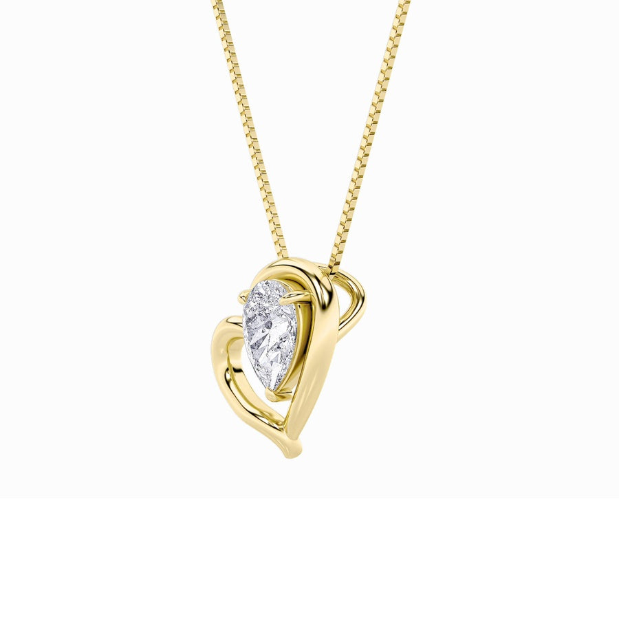 0.5Cttw Pear Shaped Lab Grown Diamond (F/VS) HeartPendant in 14K  White Gold