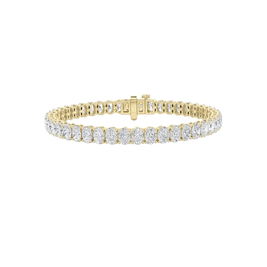 11.75CTW Oval Shaped Lab Grown Diamond North  South Bracelet in 14K Gold (F/VS)