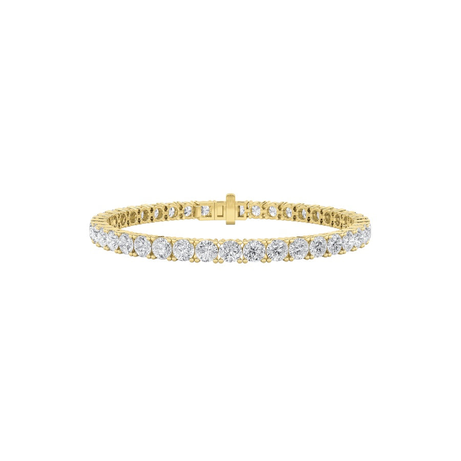 11CTW Round Shaped Lab Grown Diamond Tennis Bracelet in 14K Gold (F/VS)