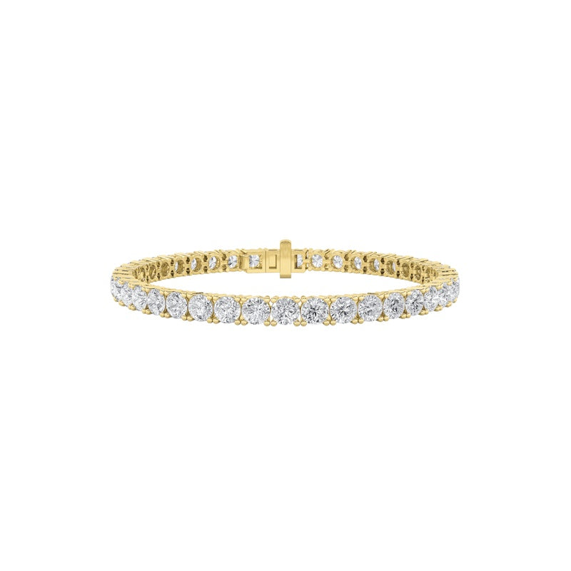 11CTW Round Shaped Lab Grown Diamond Tennis Bracelet in 14K Gold (F/VS)