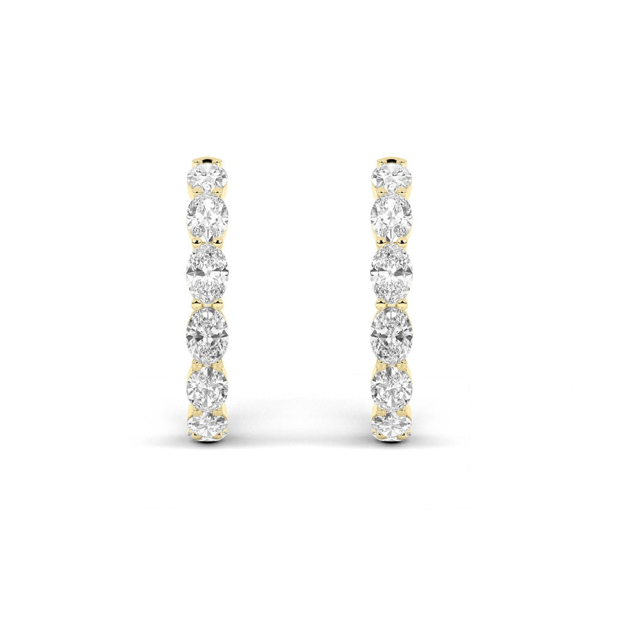 8Cttw Oval Shaped Lab Grown Diamond Inside Out Hoop Earrings in 14K Gold (F/VS)