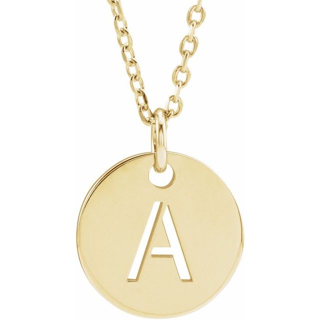 14K Rose Initial A 16-18&quot; Necklace