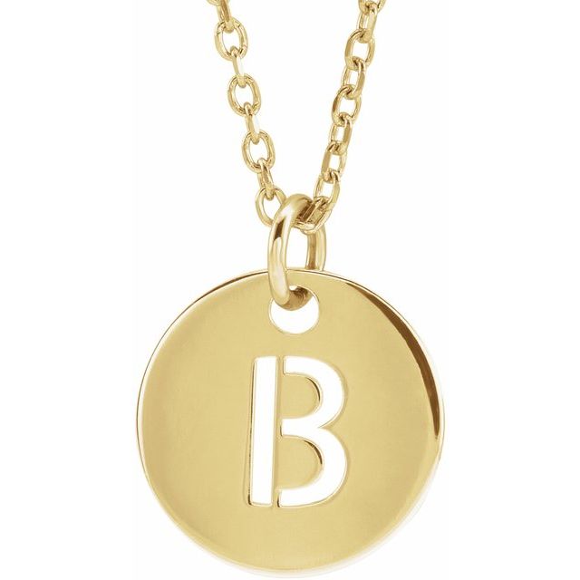 14K Rose Initial B 16-18&quot; Necklace