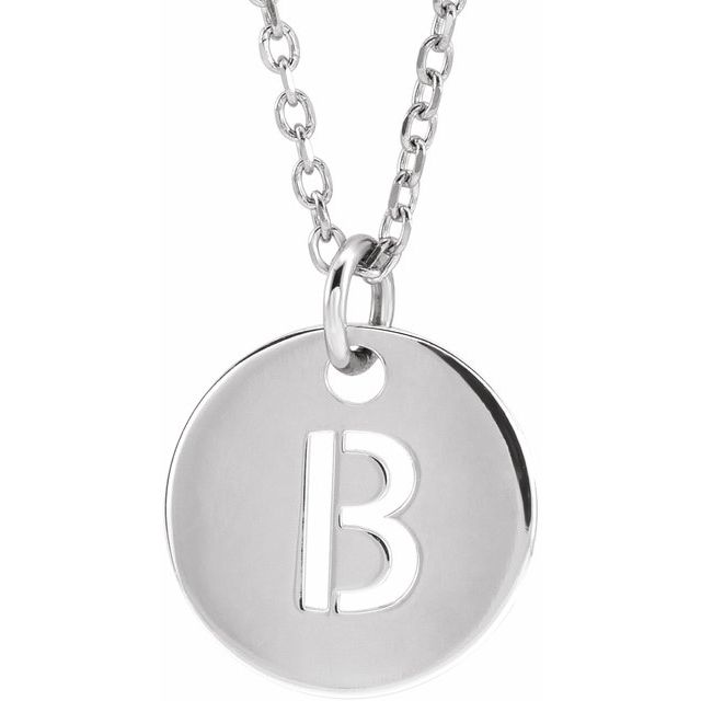14K Rose Initial B 16-18&quot; Necklace