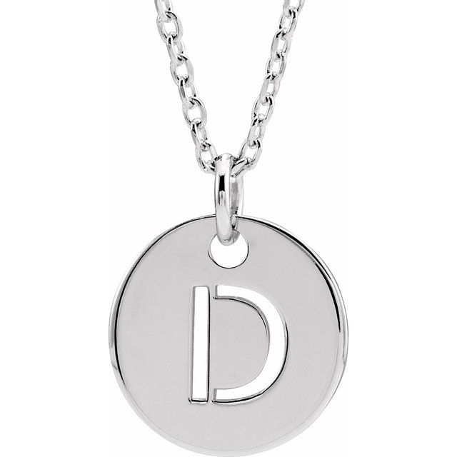 14K Rose Initial D 16-18&quot; Necklace