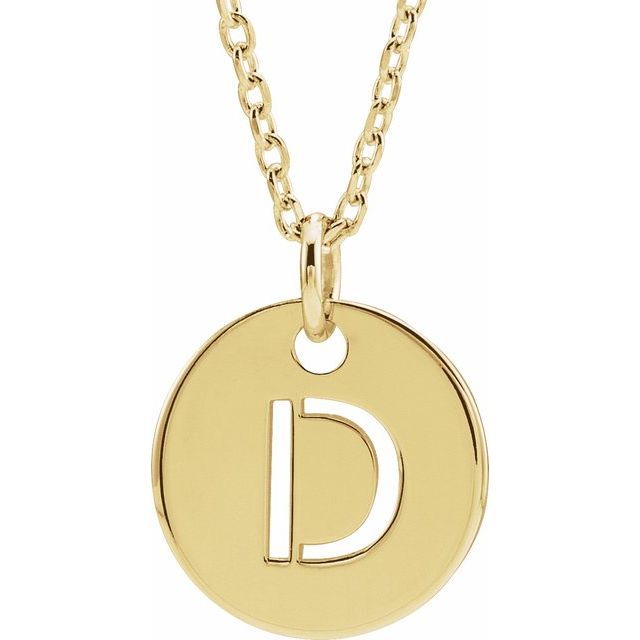 14K Rose Initial D 16-18&quot; Necklace