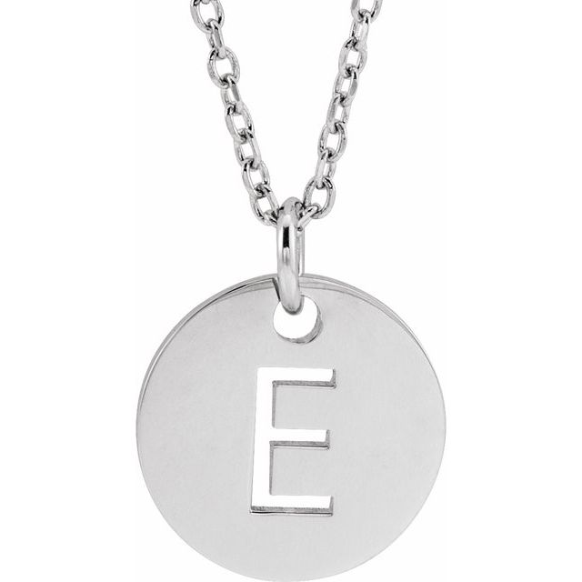 14K Rose Initial E 16-18&quot; Necklace