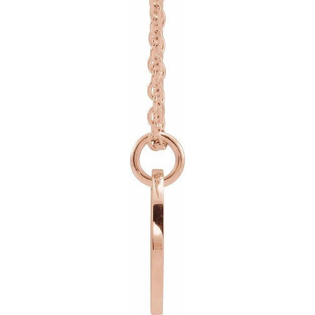 14K Rose Initial E 16-18&quot; Necklace