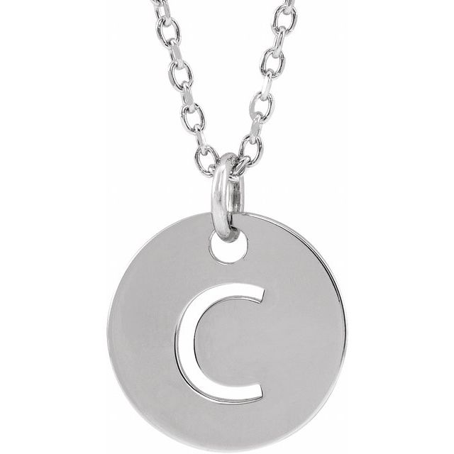 14K Rose Initial C 16-18&quot; Necklace