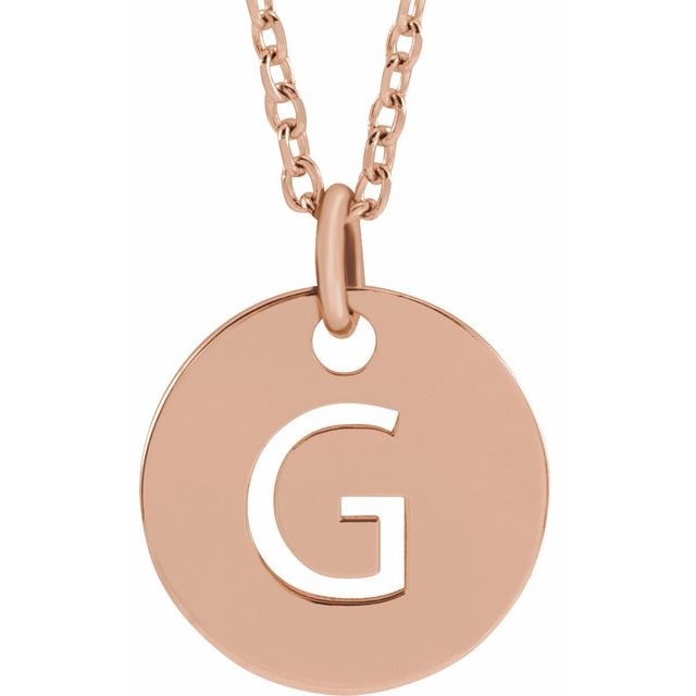 14K Rose Initial G 16-18&quot; Necklace