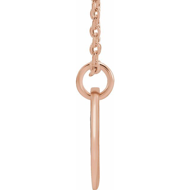 14K Rose Initial I 16-18&quot; Necklace