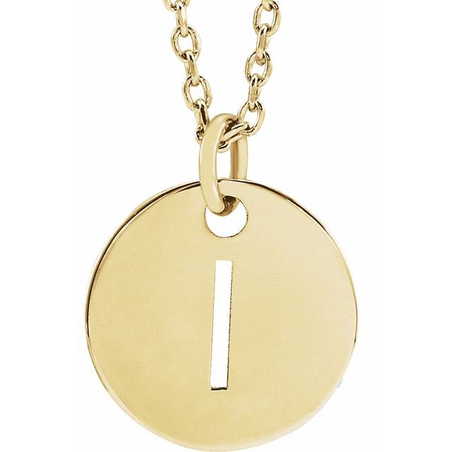 14K Rose Initial I 16-18&quot; Necklace