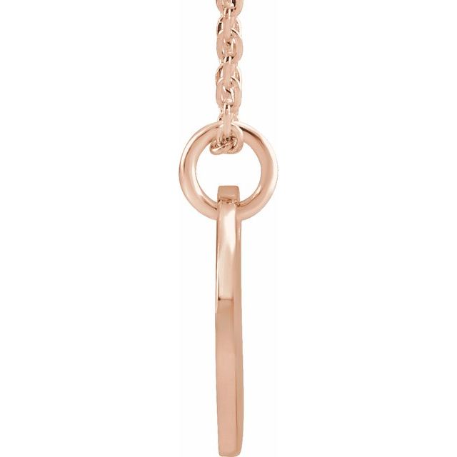 14K Rose Initial P 16-18&quot; Necklace