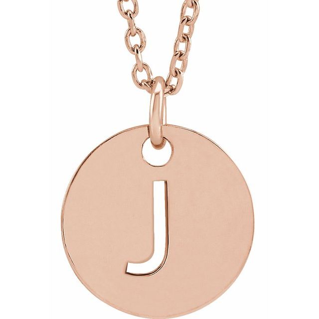 14K Rose Initial J 16-18&quot; Necklace
