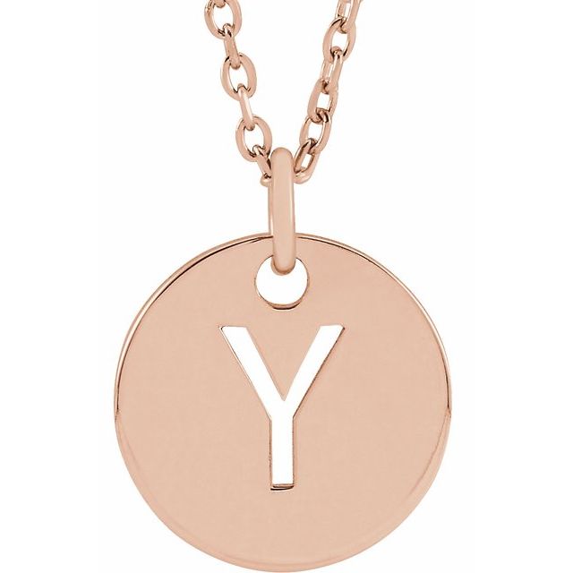 14K Rose Initial Y 16-18&quot; Necklace