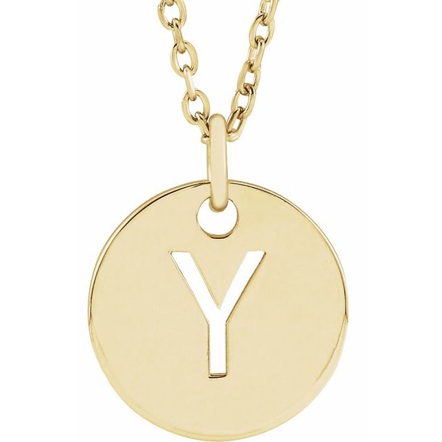 14K Rose Initial Y 16-18&quot; Necklace