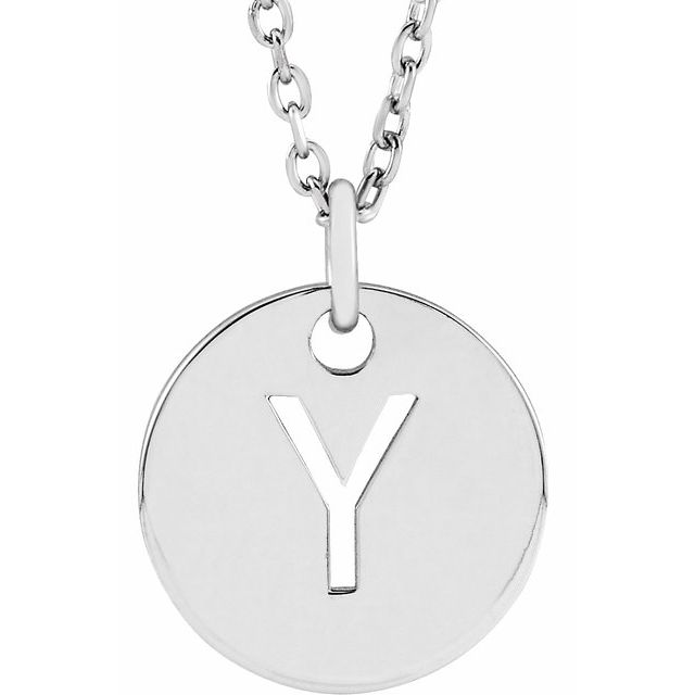 14K Rose Initial Y 16-18&quot; Necklace