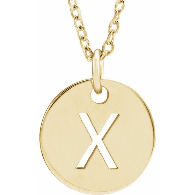 14K Rose Initial X 16-18&quot; Necklace