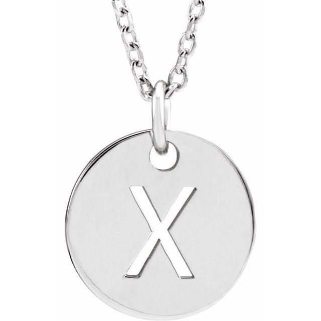 14K Rose Initial X 16-18&quot; Necklace