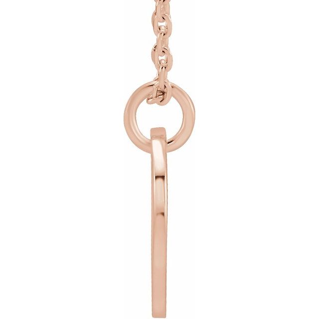 14K Rose Initial X 16-18&quot; Necklace