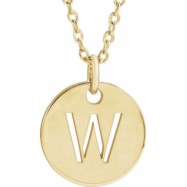 14K Rose Initial W 16-18&quot; Necklace