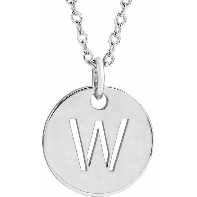 14K Rose Initial W 16-18&quot; Necklace