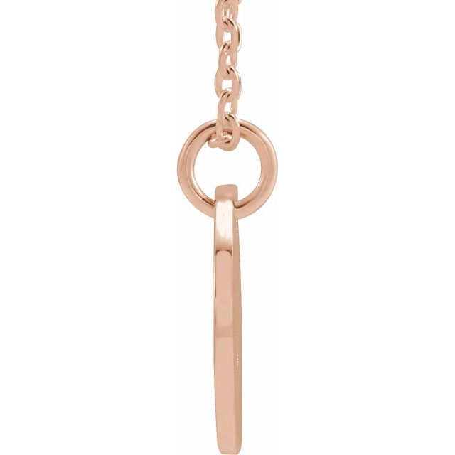 14K Rose Initial W 16-18&quot; Necklace