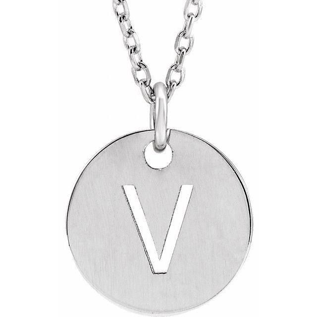 14K Rose Initial V 16-18&quot; Necklace
