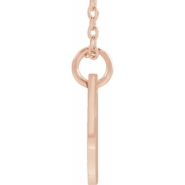 14K Rose Initial V 16-18&quot; Necklace