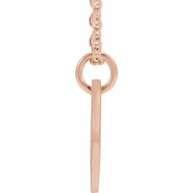 14K Rose Initial U 16-18&quot; Necklace