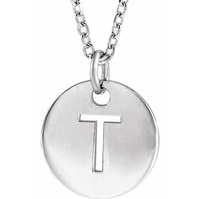 14K Rose Initial T 16-18&quot; Necklace