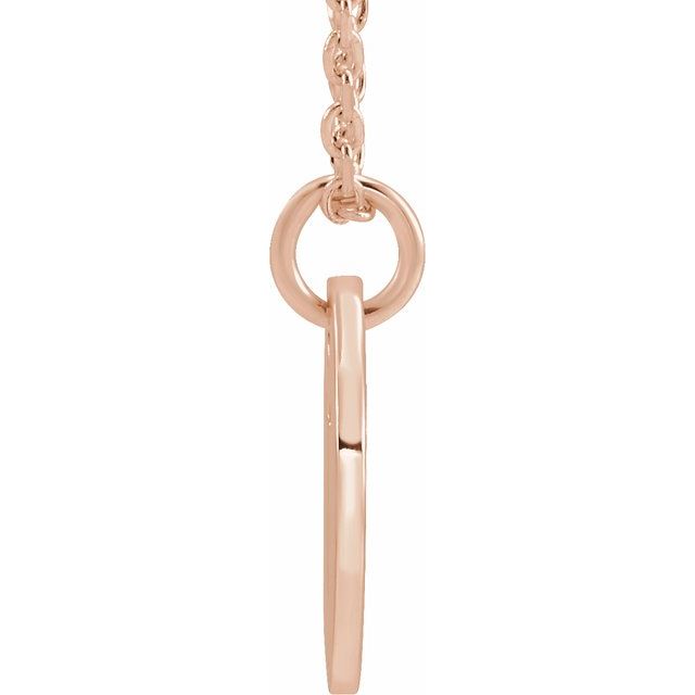 14K Rose Initial T 16-18&quot; Necklace