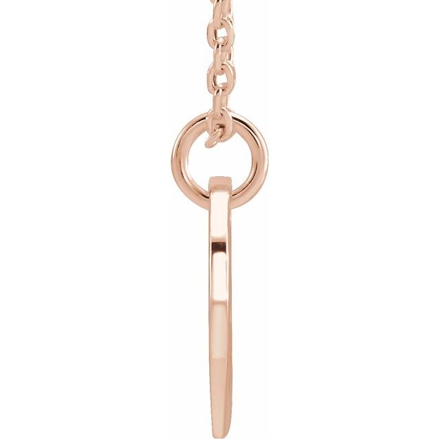 14K Rose Initial H 16-18&quot; Necklace
