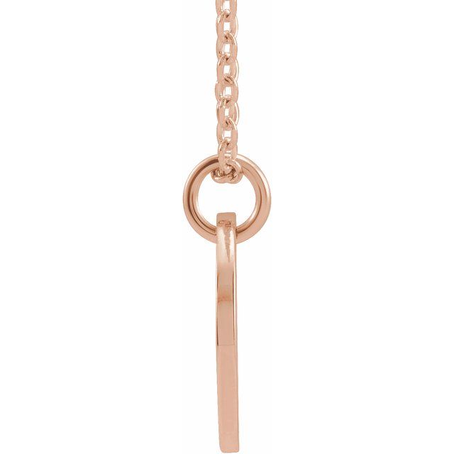 14K Rose Initial K 16-18&quot; Necklace